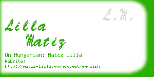 lilla matiz business card